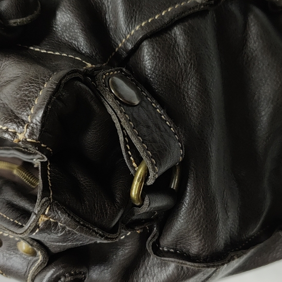 Vera Pelle Firenze Brown Leather double zipper Shoulderbag/ Tote - Picture 15 of 15